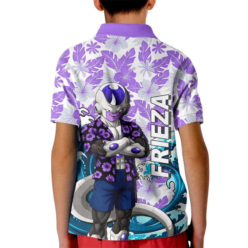 Frieza Dragon Ball Summer Theme Kid Polo Shirt with Volleyball Floral Shirt and Shenron Tropical Design - The Mazicc