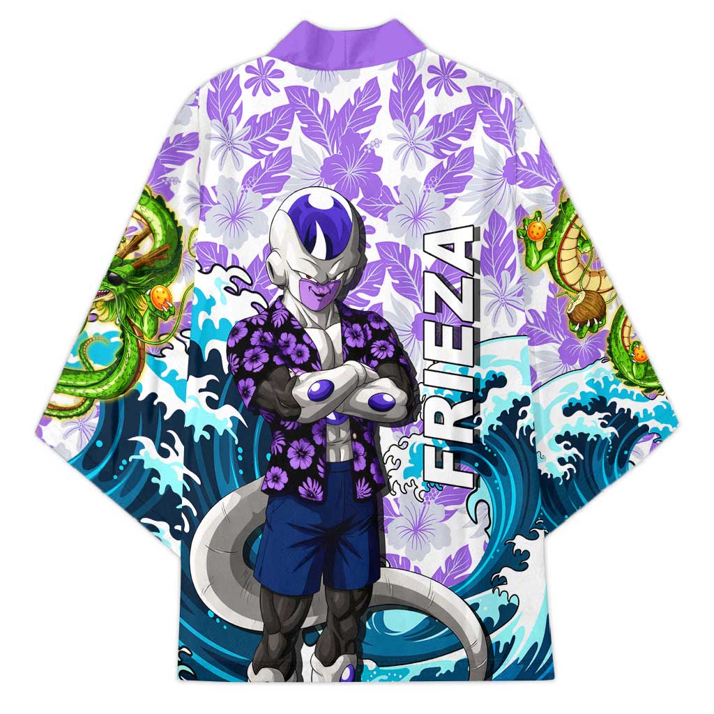 Frieza Dragon Ball Summer Theme Kimono with Volleyball Floral Shirt and Shenron Tropical Design - The Mazicc