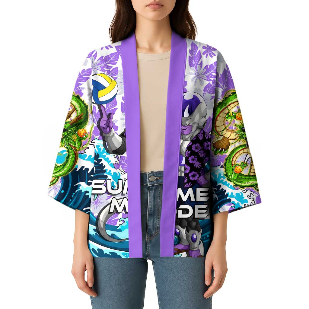 Frieza Dragon Ball Summer Theme Kimono with Volleyball Floral Shirt and Shenron Tropical Design - The Mazicc
