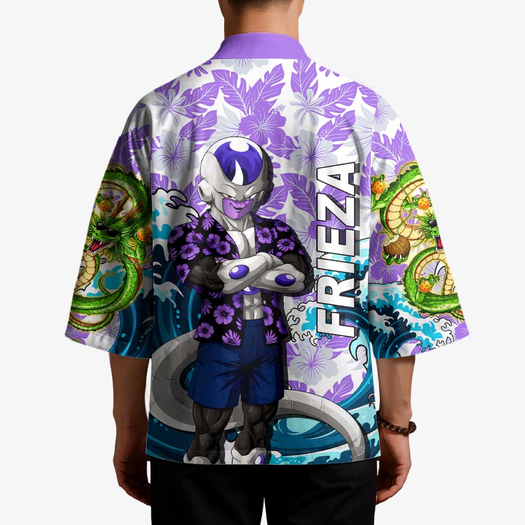 Frieza Dragon Ball Summer Theme Kimono with Volleyball Floral Shirt and Shenron Tropical Design - The Mazicc