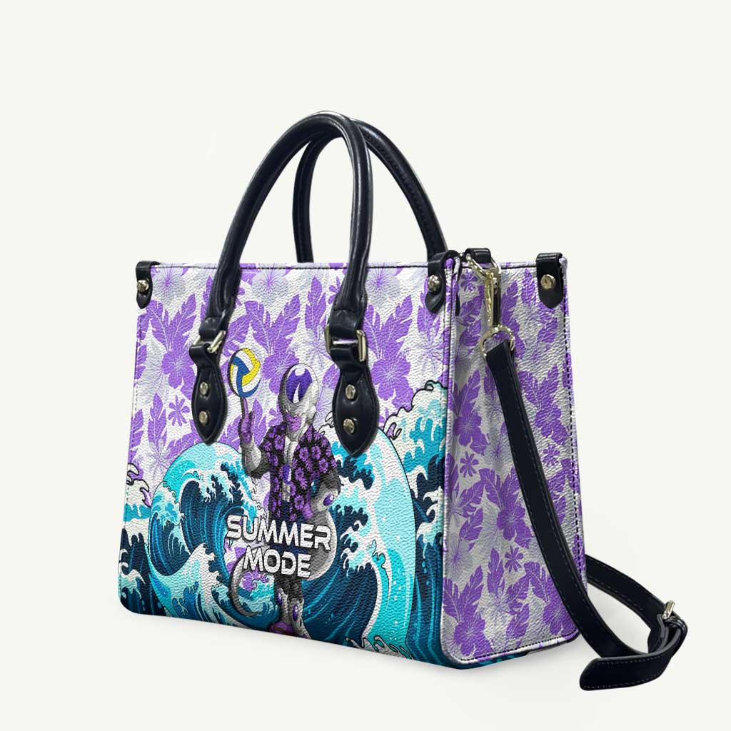 Frieza Dragon Ball Summer Theme Leather Bag with Volleyball Floral Shirt and Shenron Tropical Design - The Mazicc