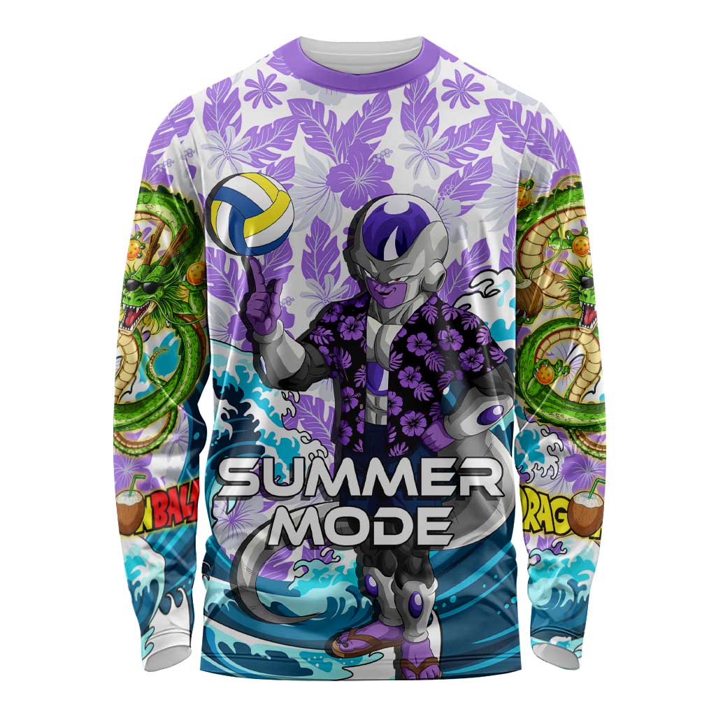 Frieza Dragon Ball Summer Theme Long Sleeve Shirt with Volleyball Floral Shirt and Shenron Tropical Design - The Mazicc
