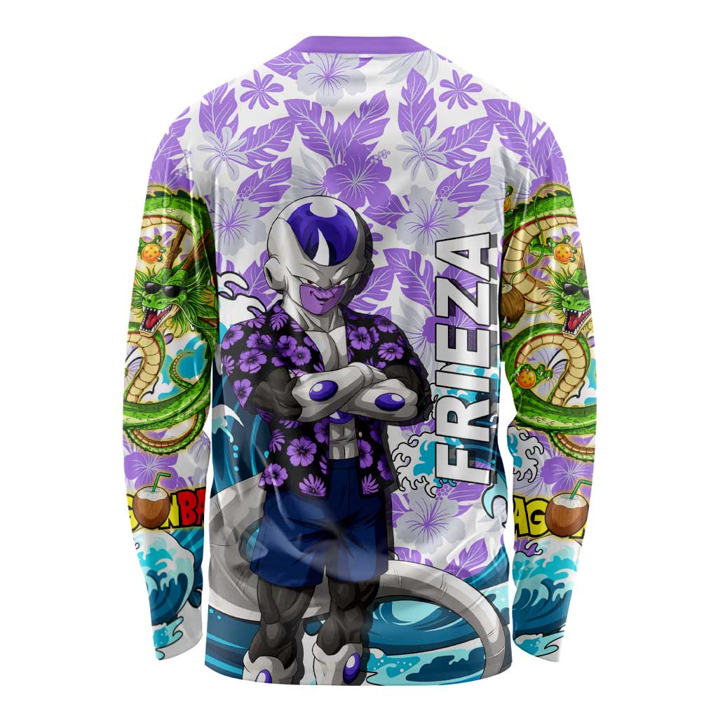 Frieza Dragon Ball Summer Theme Long Sleeve Shirt with Volleyball Floral Shirt and Shenron Tropical Design - The Mazicc
