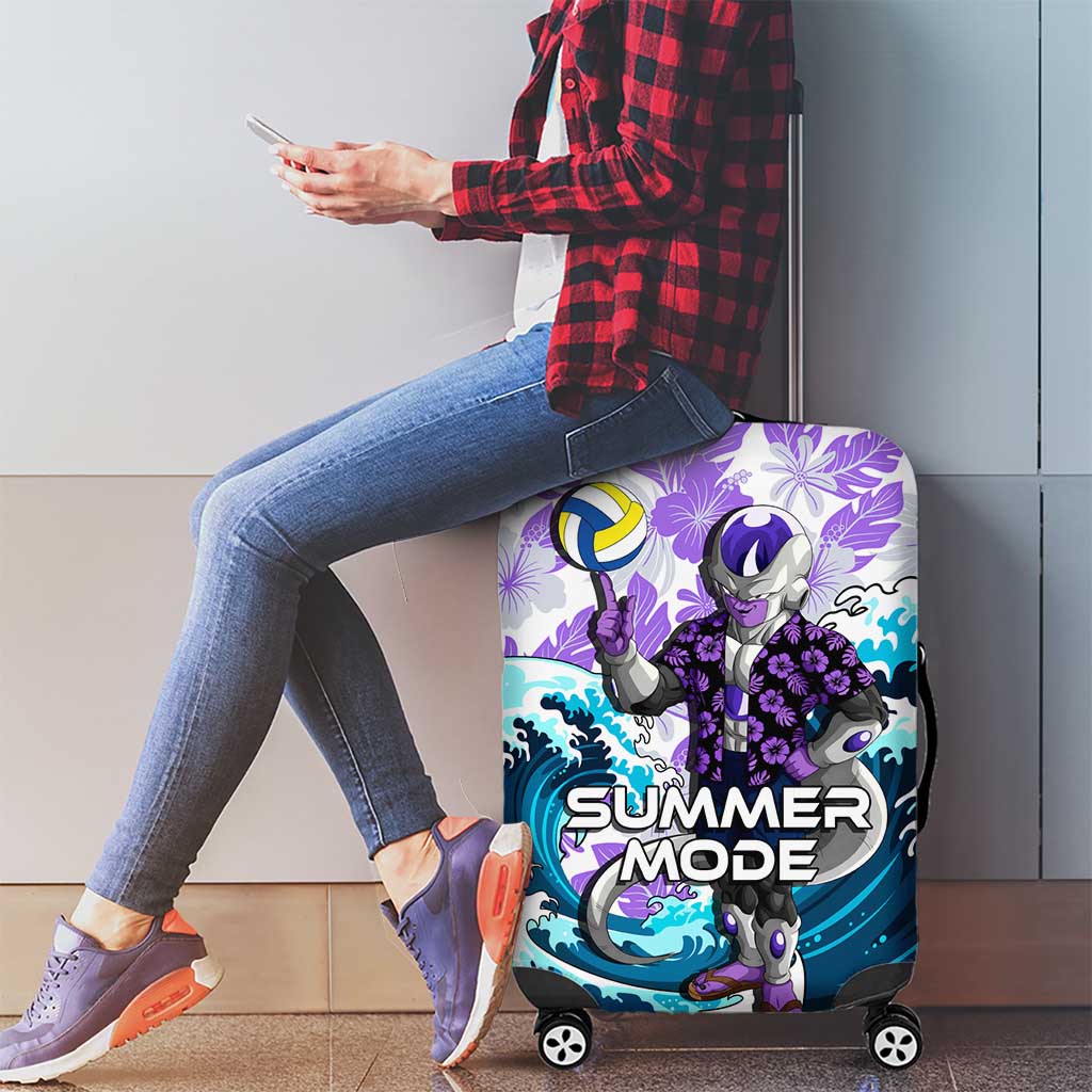 Frieza Dragon Ball Summer Theme Luggage Cover with Volleyball Floral Shirt and Shenron Tropical Design - The Mazicc
