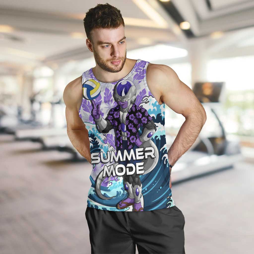 Frieza Dragon Ball Summer Theme Men Tank Top with Volleyball Floral Shirt and Shenron Tropical Design - The Mazicc