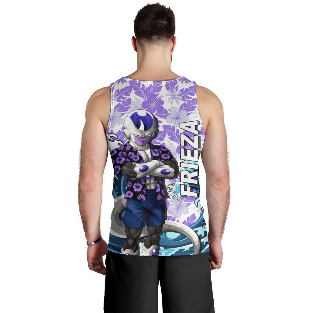 Frieza Dragon Ball Summer Theme Men Tank Top with Volleyball Floral Shirt and Shenron Tropical Design - The Mazicc
