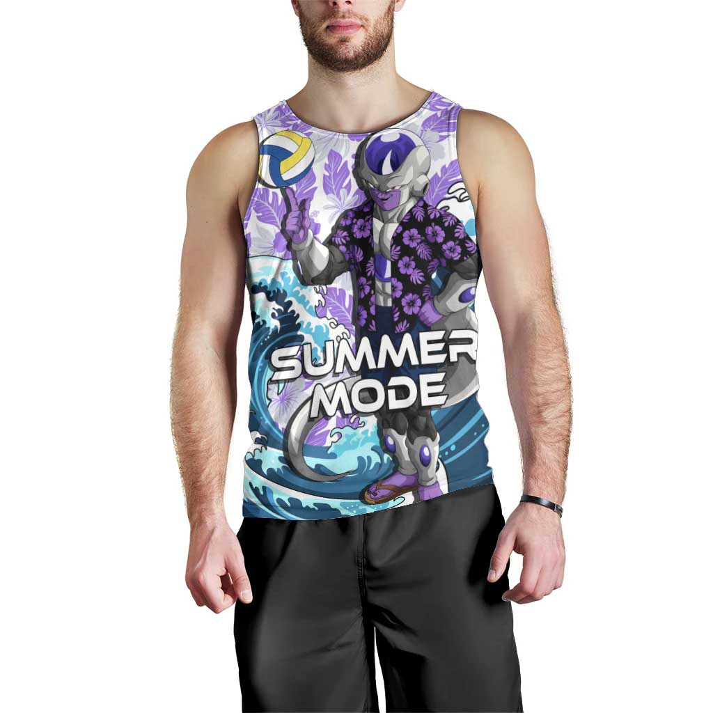 Frieza Dragon Ball Summer Theme Men Tank Top with Volleyball Floral Shirt and Shenron Tropical Design - The Mazicc