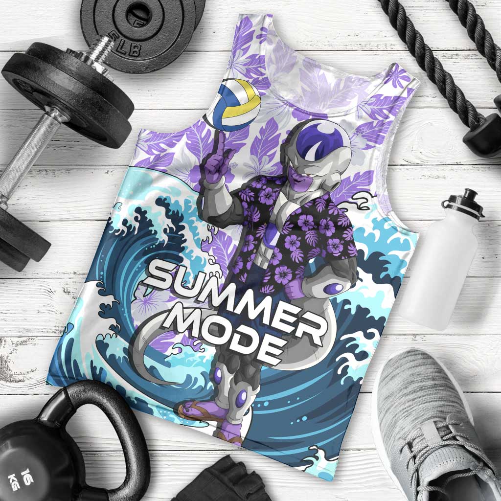 Frieza Dragon Ball Summer Theme Men Tank Top with Volleyball Floral Shirt and Shenron Tropical Design - The Mazicc
