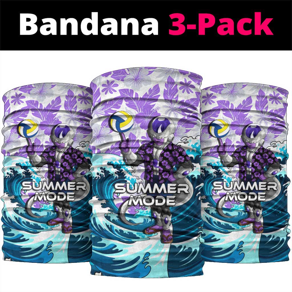 Frieza Dragon Ball Summer Theme Neck Gaiter with Volleyball Floral Shirt and Shenron Tropical Design - The Mazicc