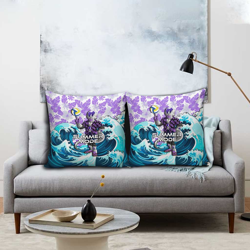 Frieza Dragon Ball Summer Theme Pillow Cover with Volleyball Floral Shirt and Shenron Tropical Design - The Mazicc