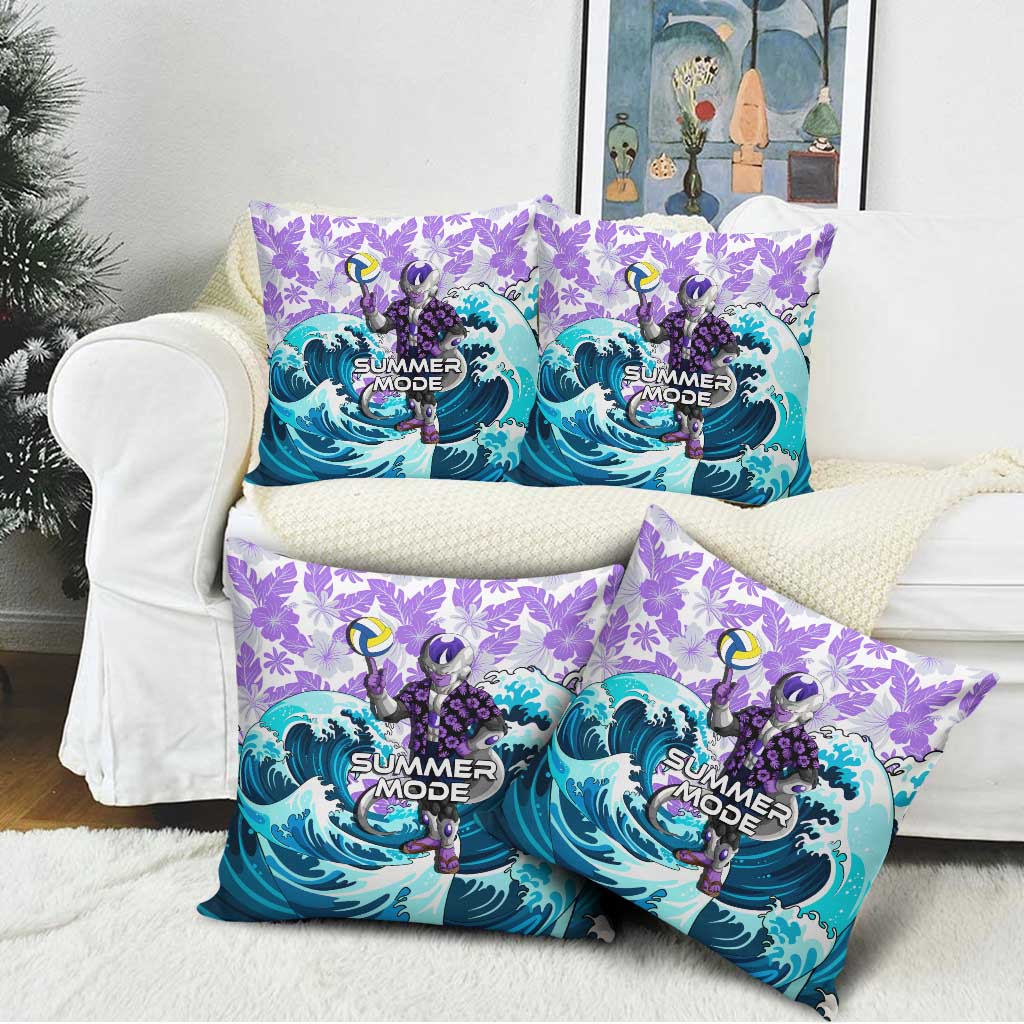 Frieza Dragon Ball Summer Theme Pillow Cover with Volleyball Floral Shirt and Shenron Tropical Design - The Mazicc