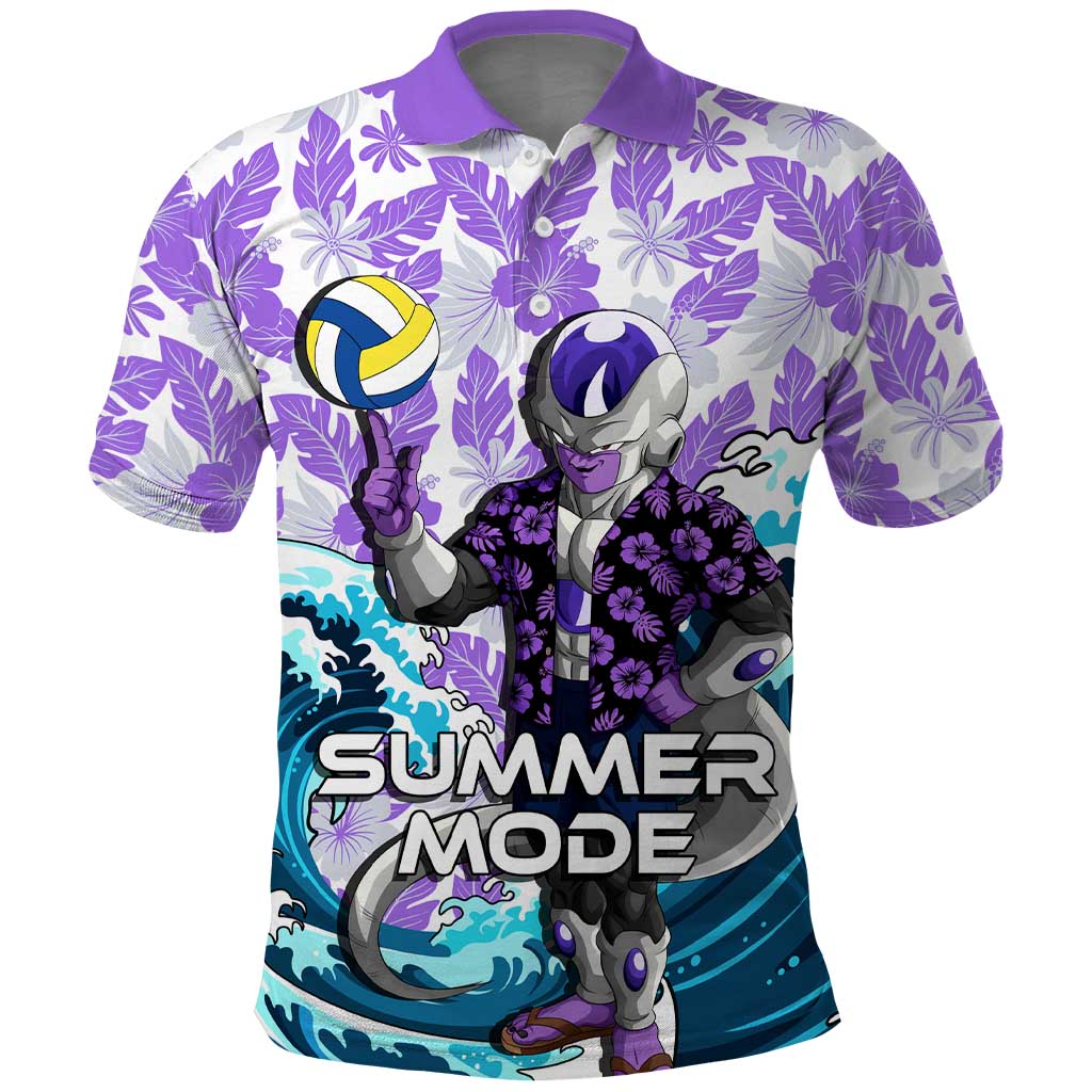Frieza Dragon Ball Summer Theme Polo Shirt with Volleyball Floral Shirt and Shenron Tropical Design - The Mazicc