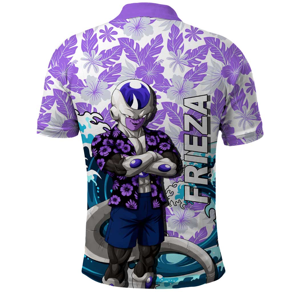 Frieza Dragon Ball Summer Theme Polo Shirt with Volleyball Floral Shirt and Shenron Tropical Design - The Mazicc