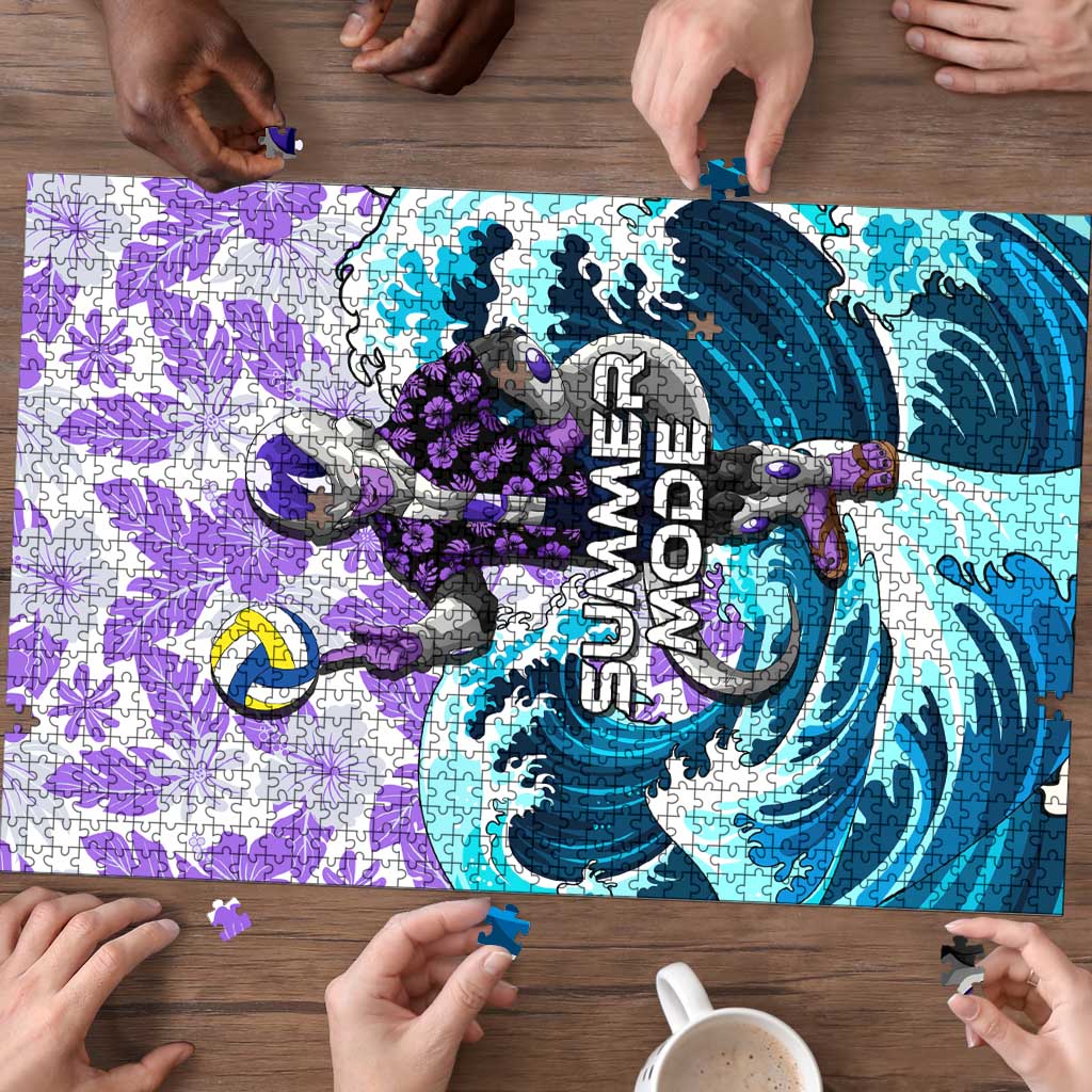 Frieza Dragon Ball Summer Theme Puzzle with Volleyball Floral Shirt and Shenron Tropical Design - The Mazicc
