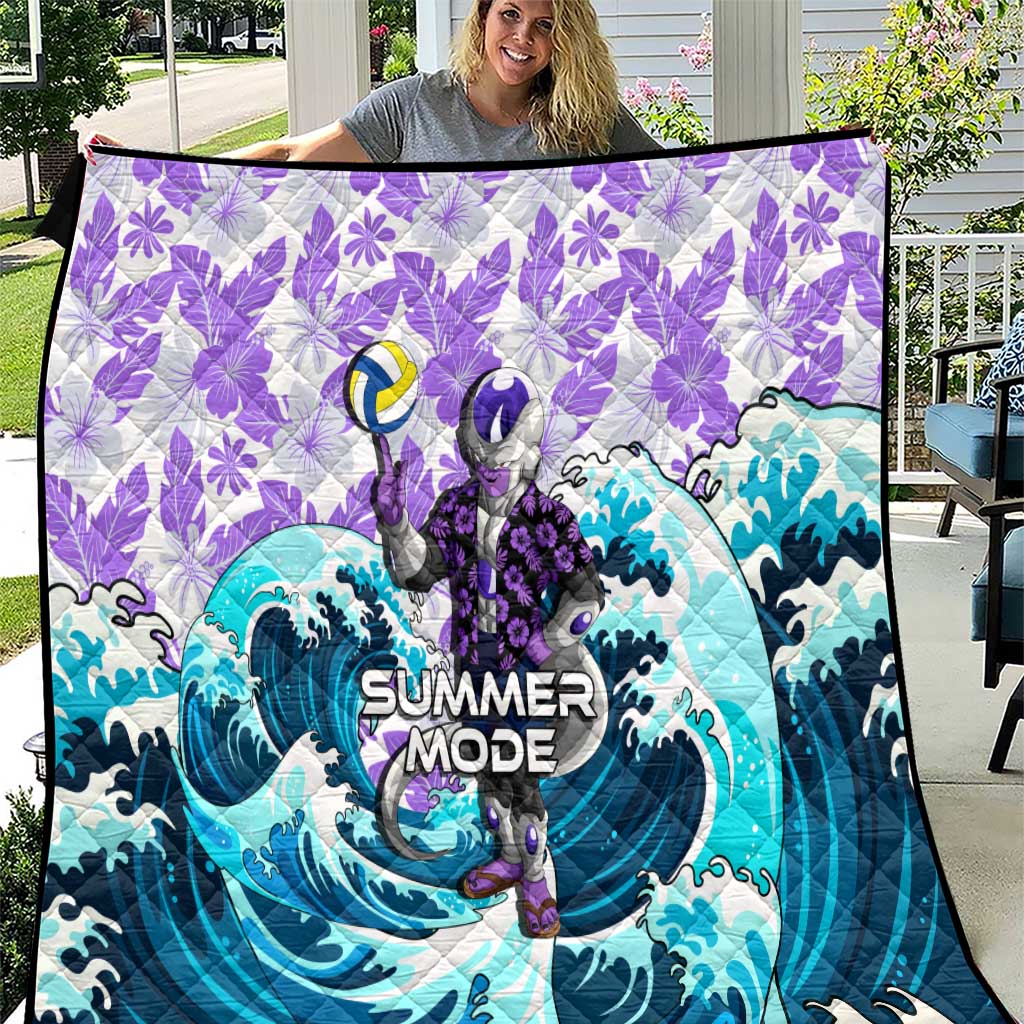 Frieza Dragon Ball Summer Theme Quilt with Volleyball Floral Shirt and Shenron Tropical Design - The Mazicc