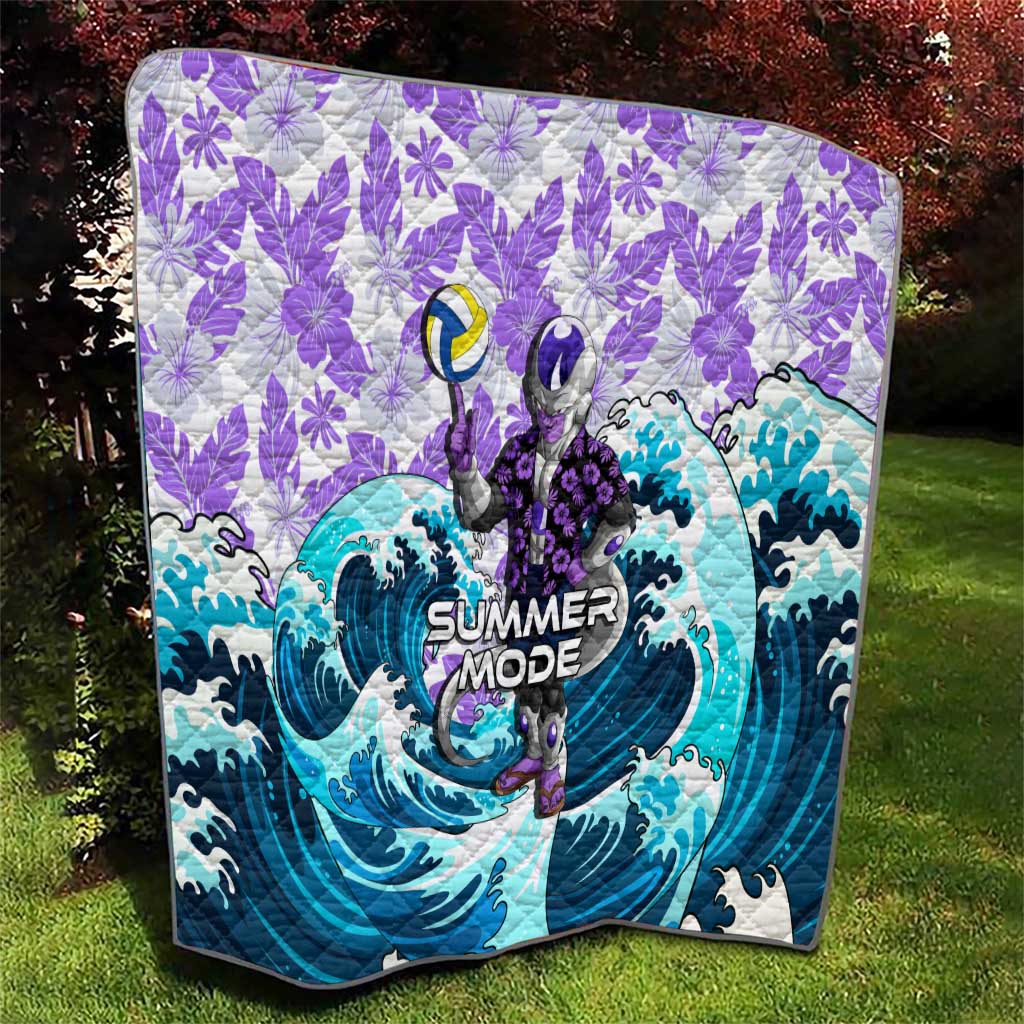Frieza Dragon Ball Summer Theme Quilt with Volleyball Floral Shirt and Shenron Tropical Design - The Mazicc