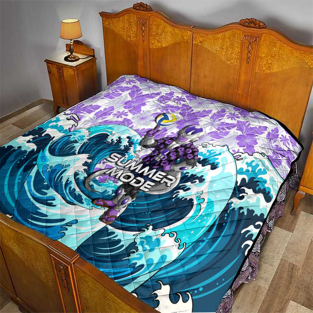 Frieza Dragon Ball Summer Theme Quilt with Volleyball Floral Shirt and Shenron Tropical Design - The Mazicc