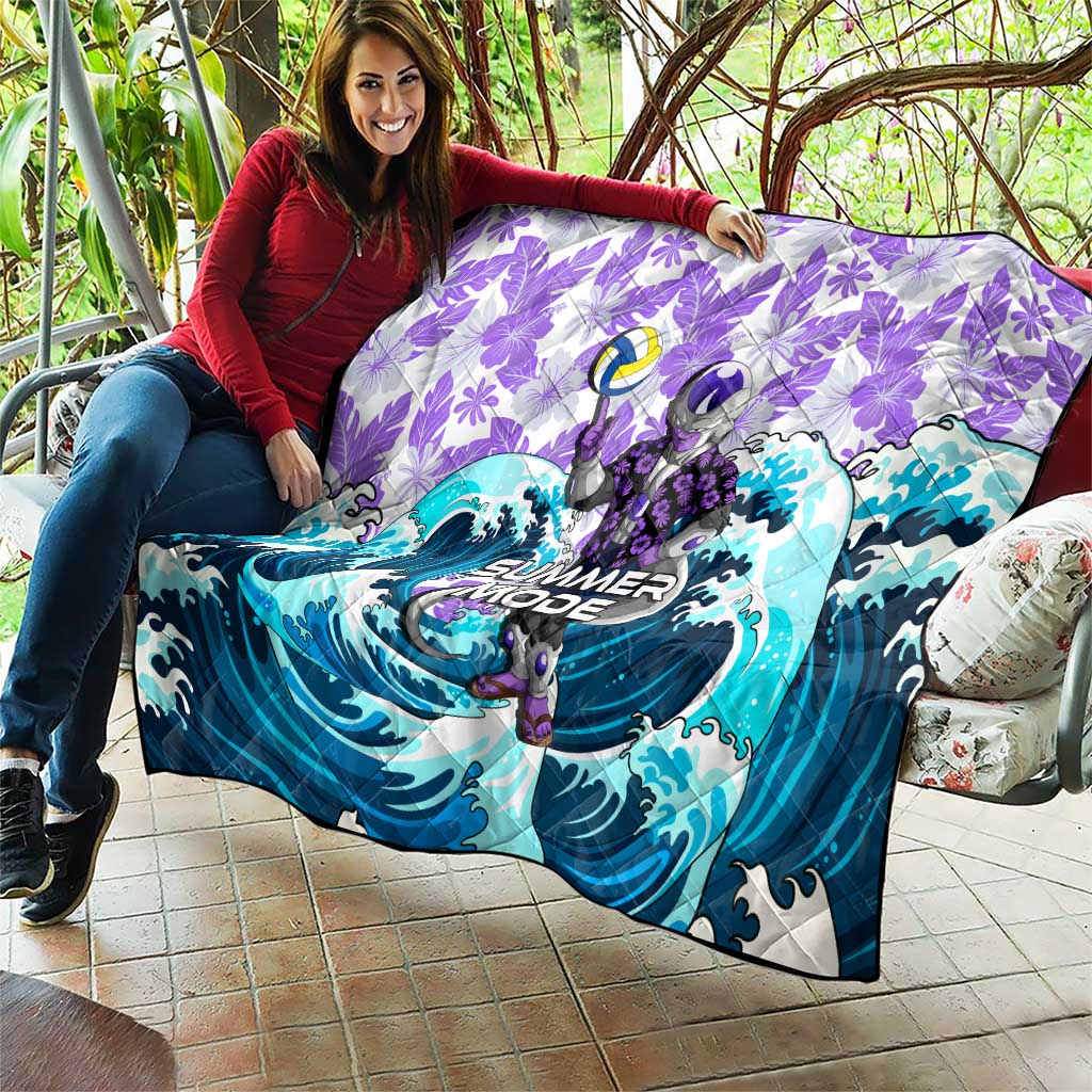 Frieza Dragon Ball Summer Theme Quilt with Volleyball Floral Shirt and Shenron Tropical Design - The Mazicc