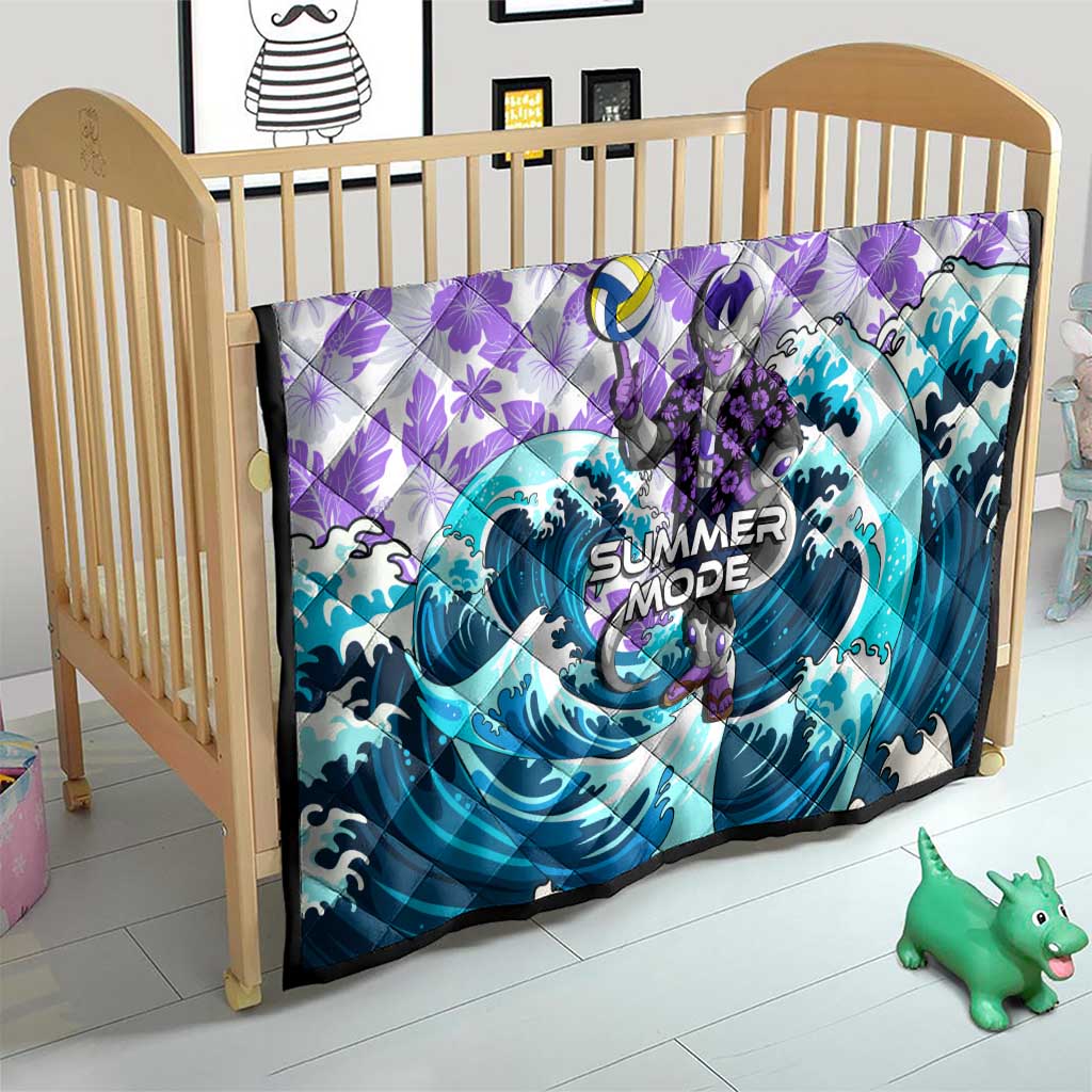 Frieza Dragon Ball Summer Theme Quilt with Volleyball Floral Shirt and Shenron Tropical Design - The Mazicc