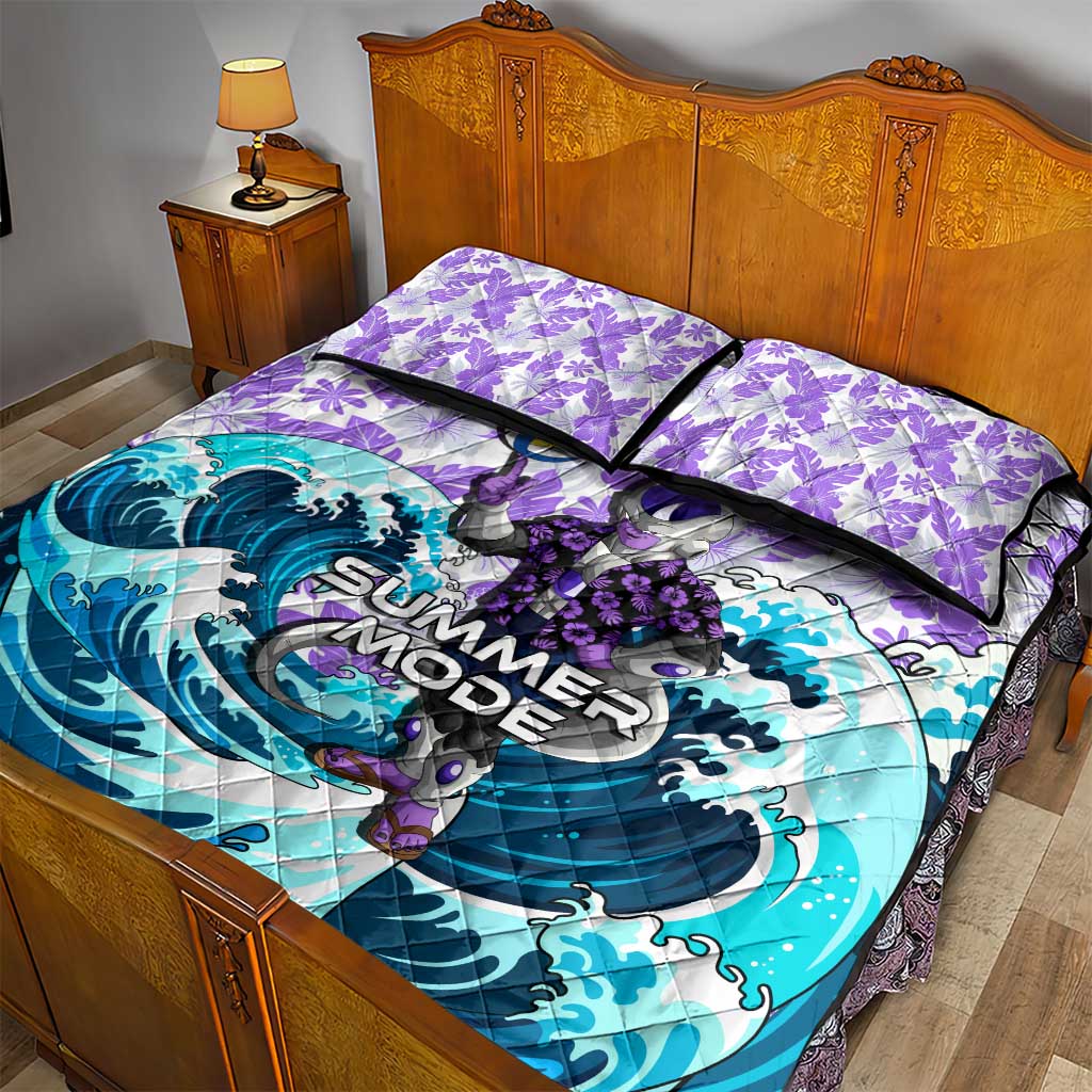 Frieza Dragon Ball Summer Theme Quilt Bed Set with Volleyball Floral Shirt and Shenron Tropical Design - The Mazicc