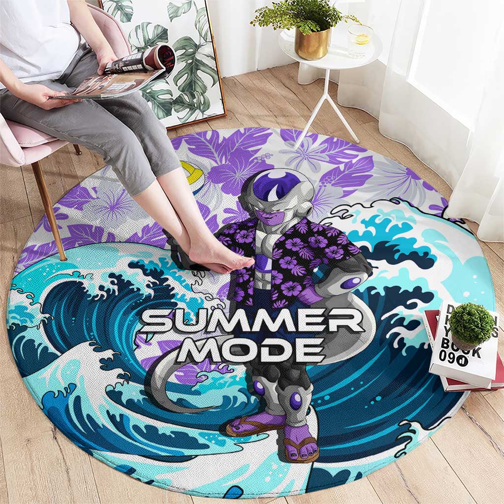 Frieza Dragon Ball Summer Theme Round Carpet with Volleyball Floral Shirt and Shenron Tropical Design - The Mazicc