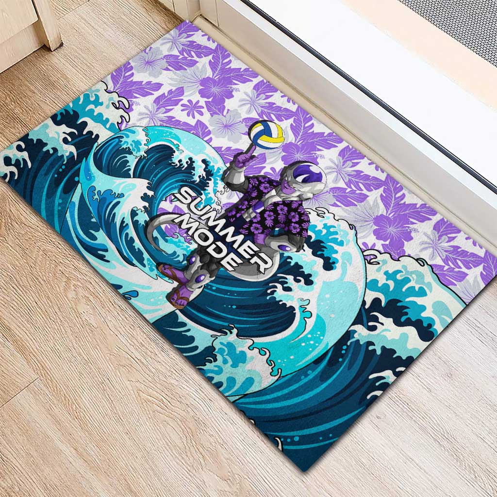 Frieza Dragon Ball Summer Theme Rubber Doormat with Volleyball Floral Shirt and Shenron Tropical Design - The Mazicc