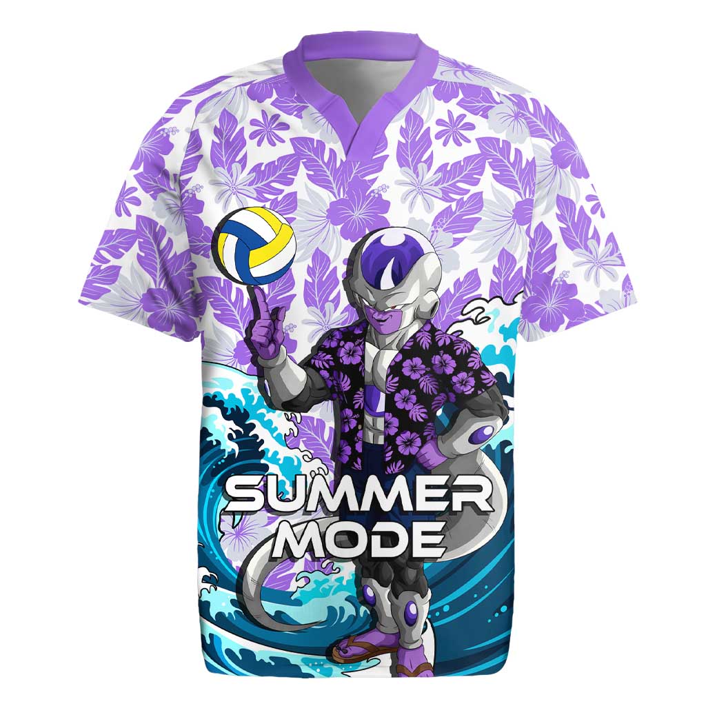 Frieza Dragon Ball Summer Theme Rugby Jersey with Volleyball Floral Shirt and Shenron Tropical Design - The Mazicc
