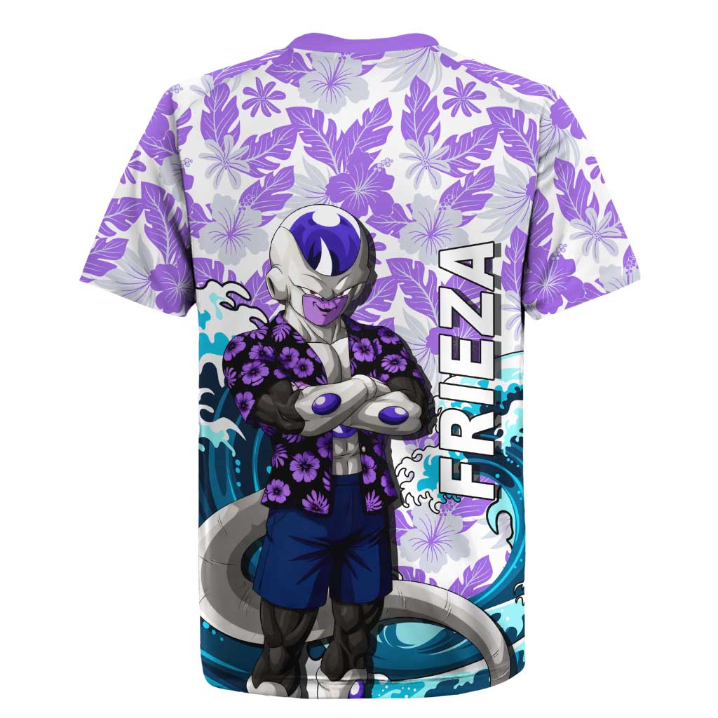 Frieza Dragon Ball Summer Theme Rugby Jersey with Volleyball Floral Shirt and Shenron Tropical Design - The Mazicc