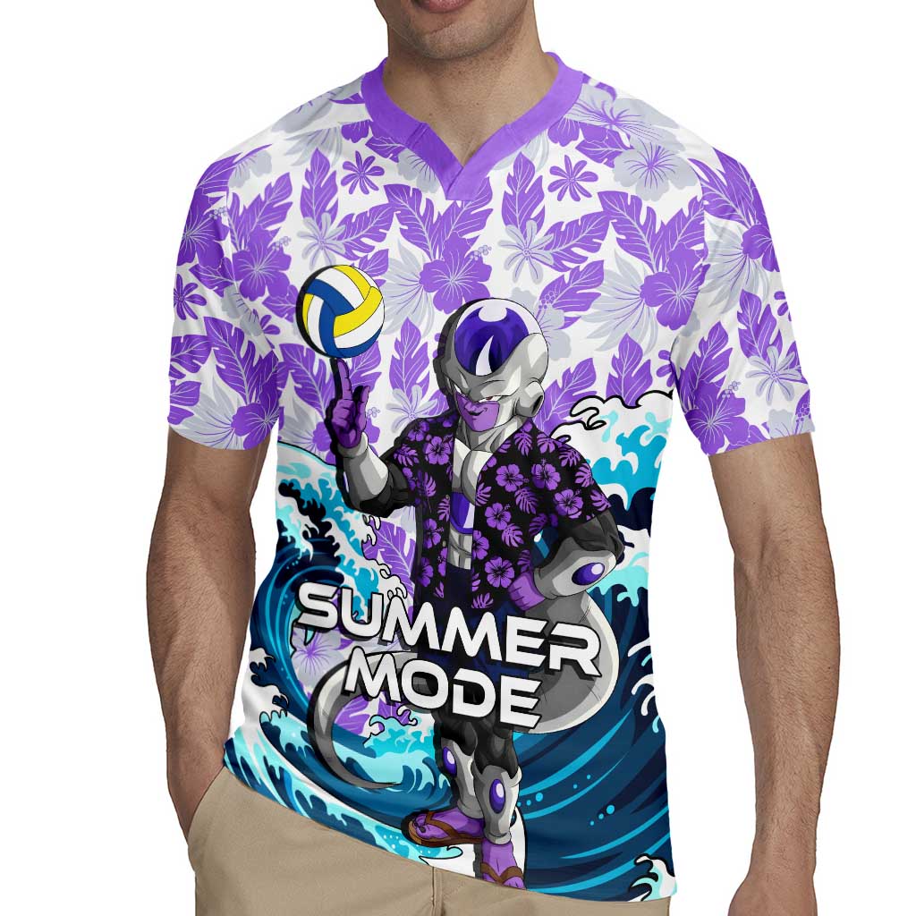 Frieza Dragon Ball Summer Theme Rugby Jersey with Volleyball Floral Shirt and Shenron Tropical Design - The Mazicc