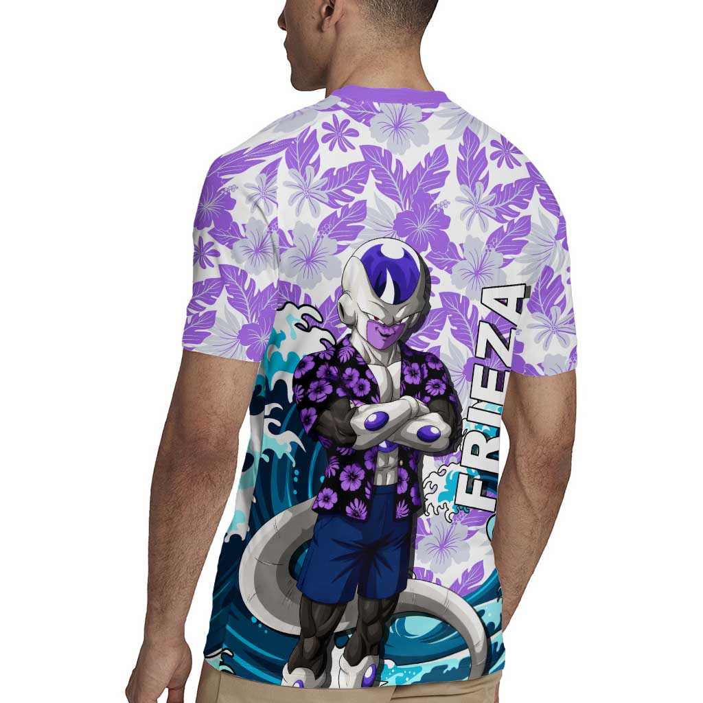 Frieza Dragon Ball Summer Theme Rugby Jersey with Volleyball Floral Shirt and Shenron Tropical Design - The Mazicc