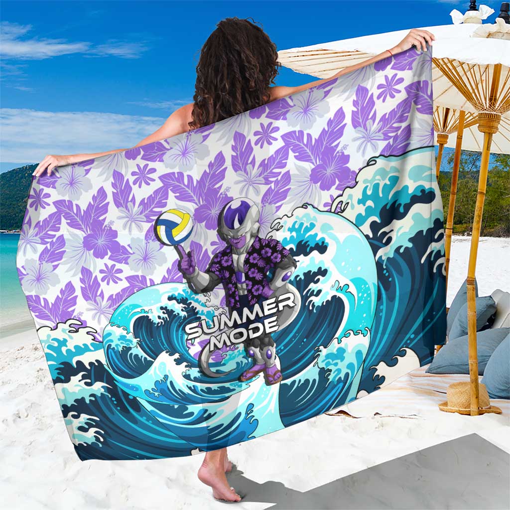 Frieza Dragon Ball Summer Theme Sarong with Volleyball Floral Shirt and Shenron Tropical Design - The Mazicc