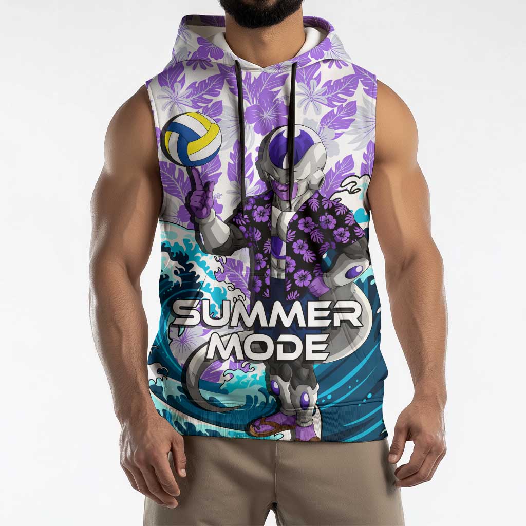 Frieza Dragon Ball Summer Theme Sleeveless Hoodie with Volleyball Floral Shirt and Shenron Tropical Design - The Mazicc