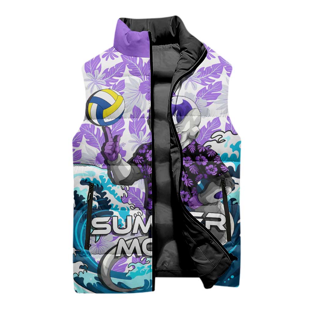 Frieza Dragon Ball Summer Theme Sleeveless Puffer Jacket with Volleyball Floral Shirt and Shenron Tropical Design - The Mazicc
