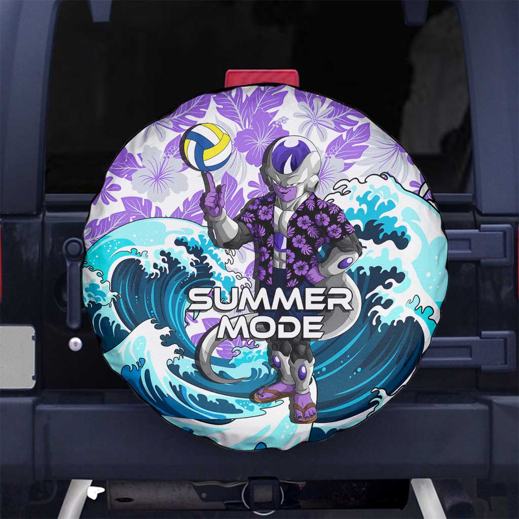Frieza Dragon Ball Summer Theme Spare Tire Cover with Volleyball Floral Shirt and Shenron Tropical Design - The Mazicc