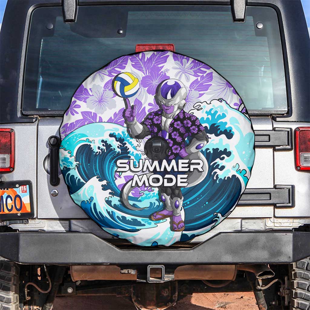 Frieza Dragon Ball Summer Theme Spare Tire Cover with Volleyball Floral Shirt and Shenron Tropical Design - The Mazicc