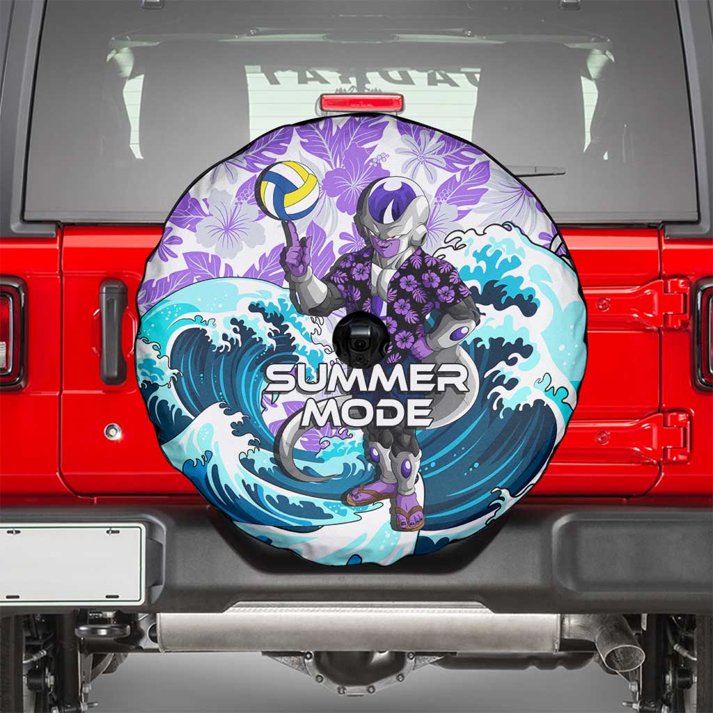 Frieza Dragon Ball Summer Theme Spare Tire Cover with Volleyball Floral Shirt and Shenron Tropical Design - The Mazicc