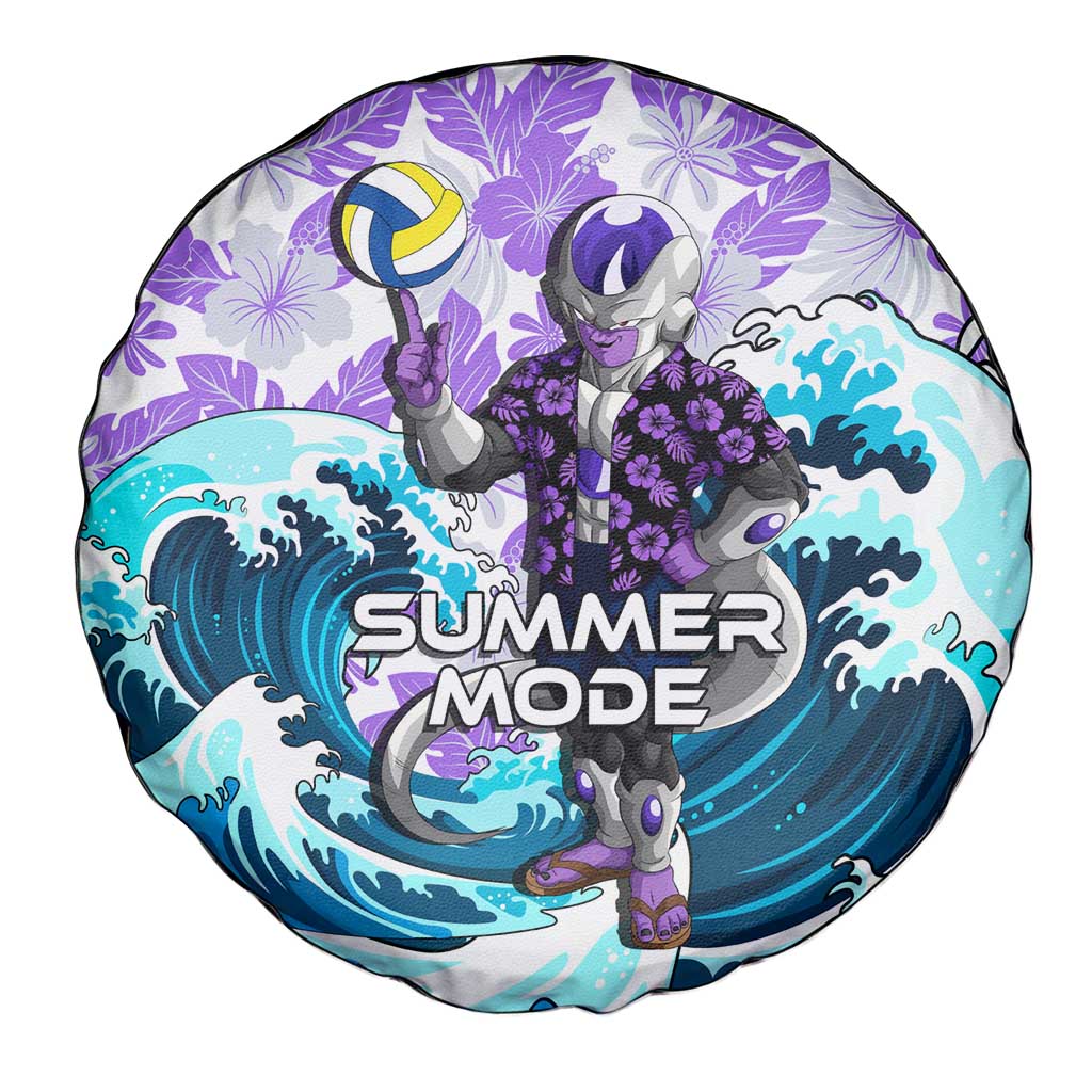 Frieza Dragon Ball Summer Theme Spare Tire Cover with Volleyball Floral Shirt and Shenron Tropical Design - The Mazicc