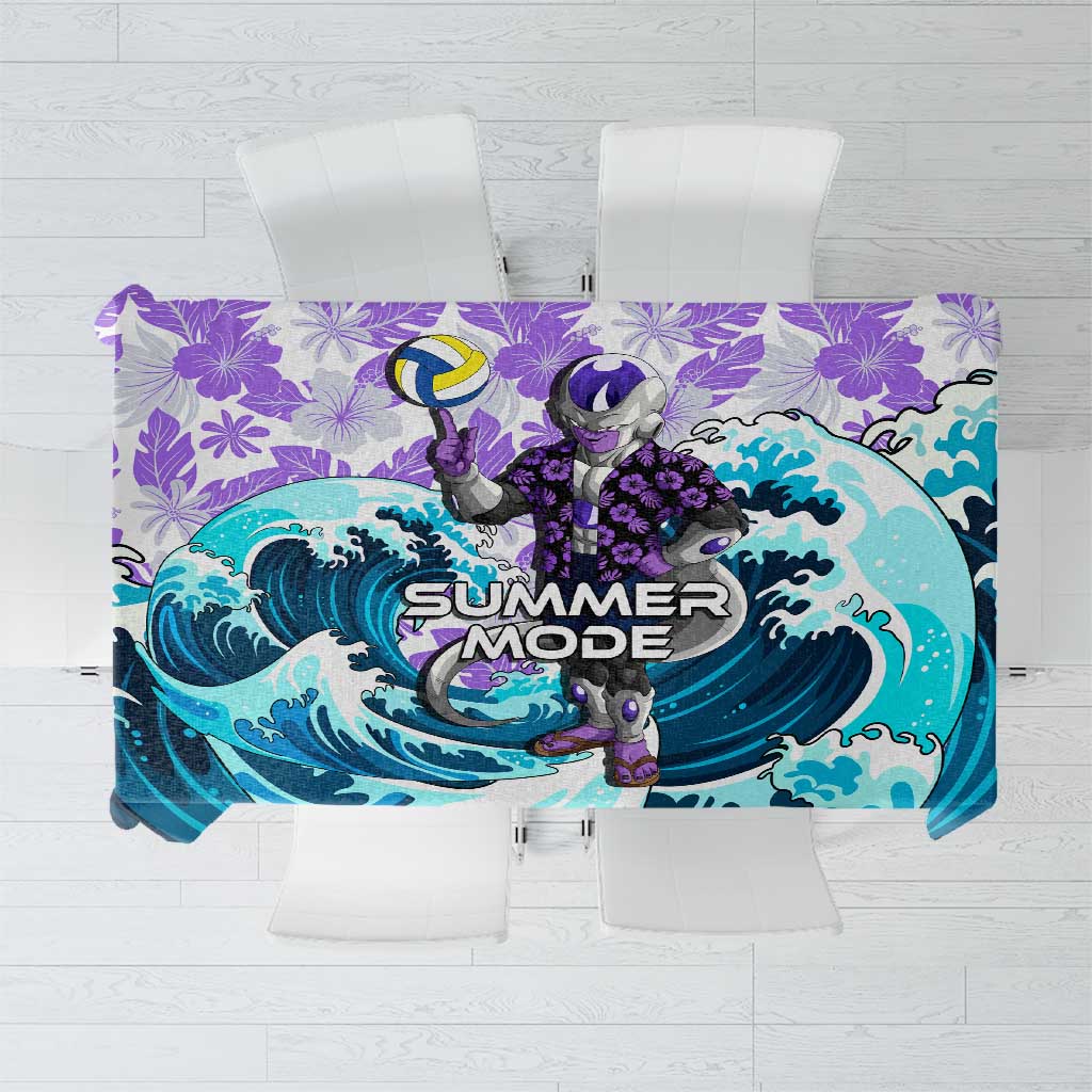 Frieza Dragon Ball Summer Theme Tablecloth with Volleyball Floral Shirt and Shenron Tropical Design - The Mazicc