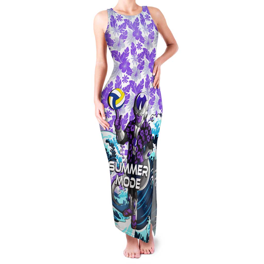 Frieza Dragon Ball Summer Theme Tank Maxi Dress with Volleyball Floral Shirt and Shenron Tropical Design - The Mazicc