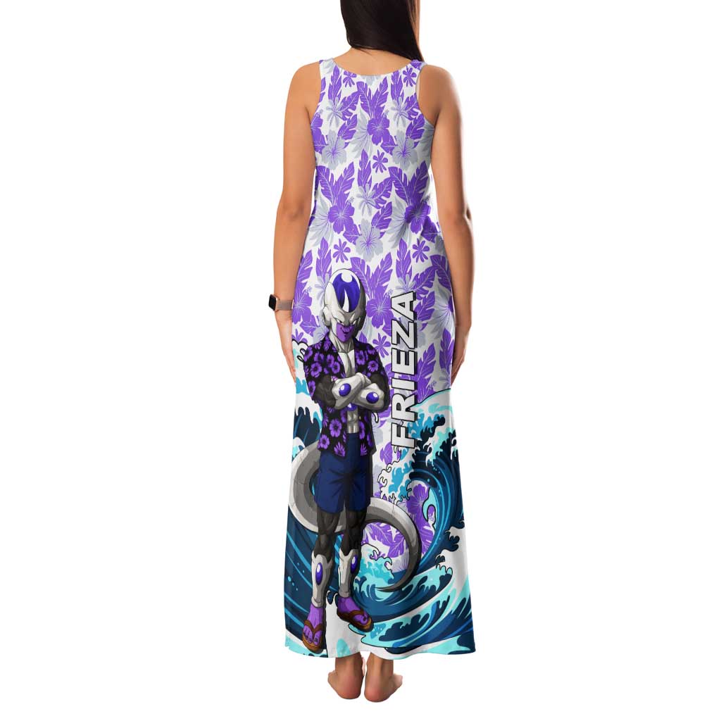 Frieza Dragon Ball Summer Theme Tank Maxi Dress with Volleyball Floral Shirt and Shenron Tropical Design - The Mazicc
