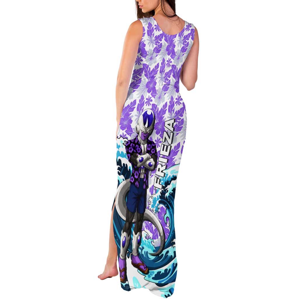 Frieza Dragon Ball Summer Theme Tank Maxi Dress with Volleyball Floral Shirt and Shenron Tropical Design - The Mazicc