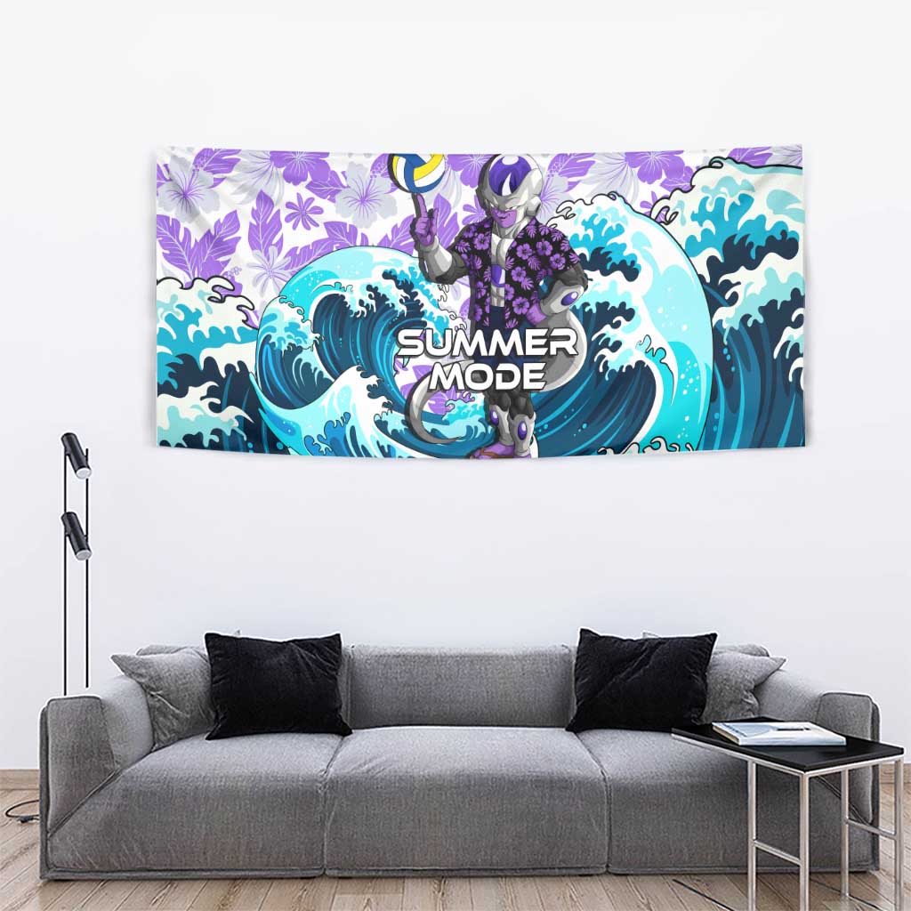 Frieza Dragon Ball Summer Theme Tapestry with Volleyball Floral Shirt and Shenron Tropical Design - The Mazicc