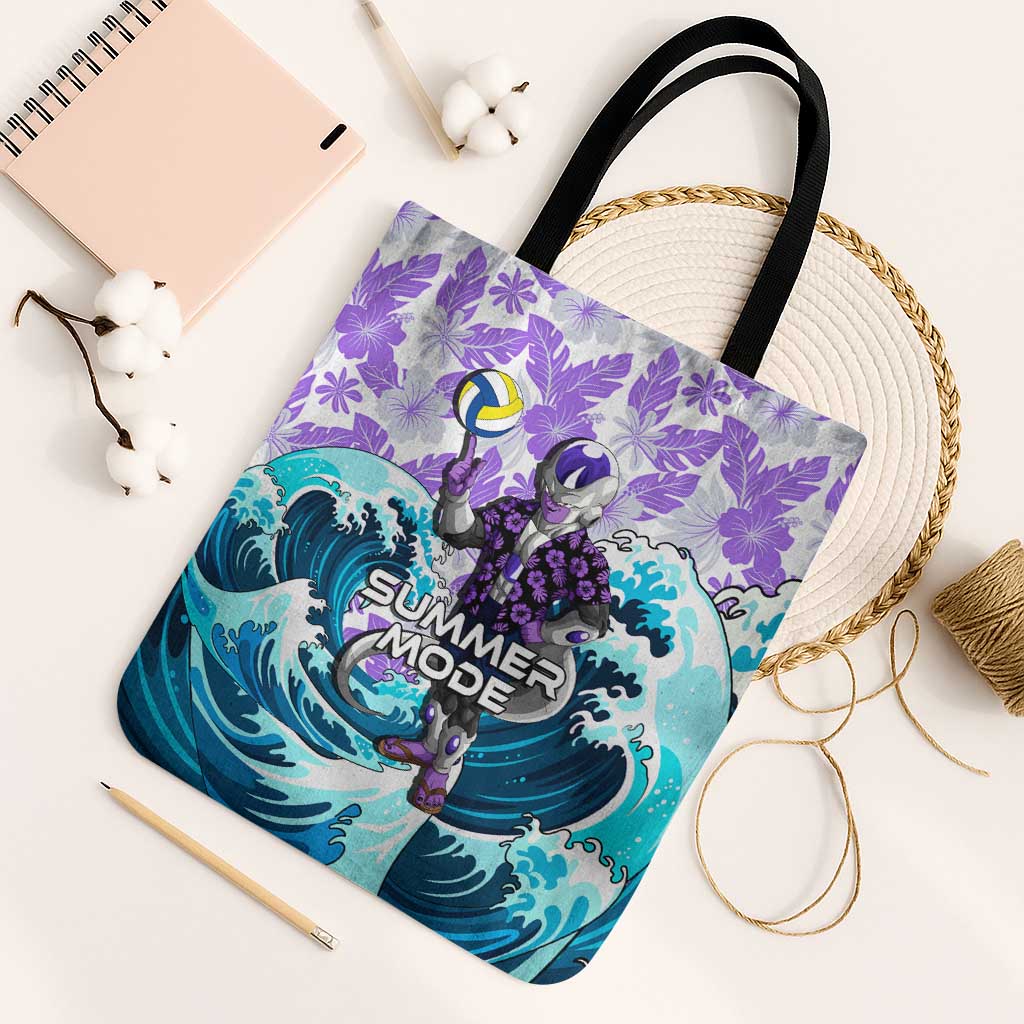 Frieza Dragon Ball Summer Theme Tote Bag with Volleyball Floral Shirt and Shenron Tropical Design - The Mazicc