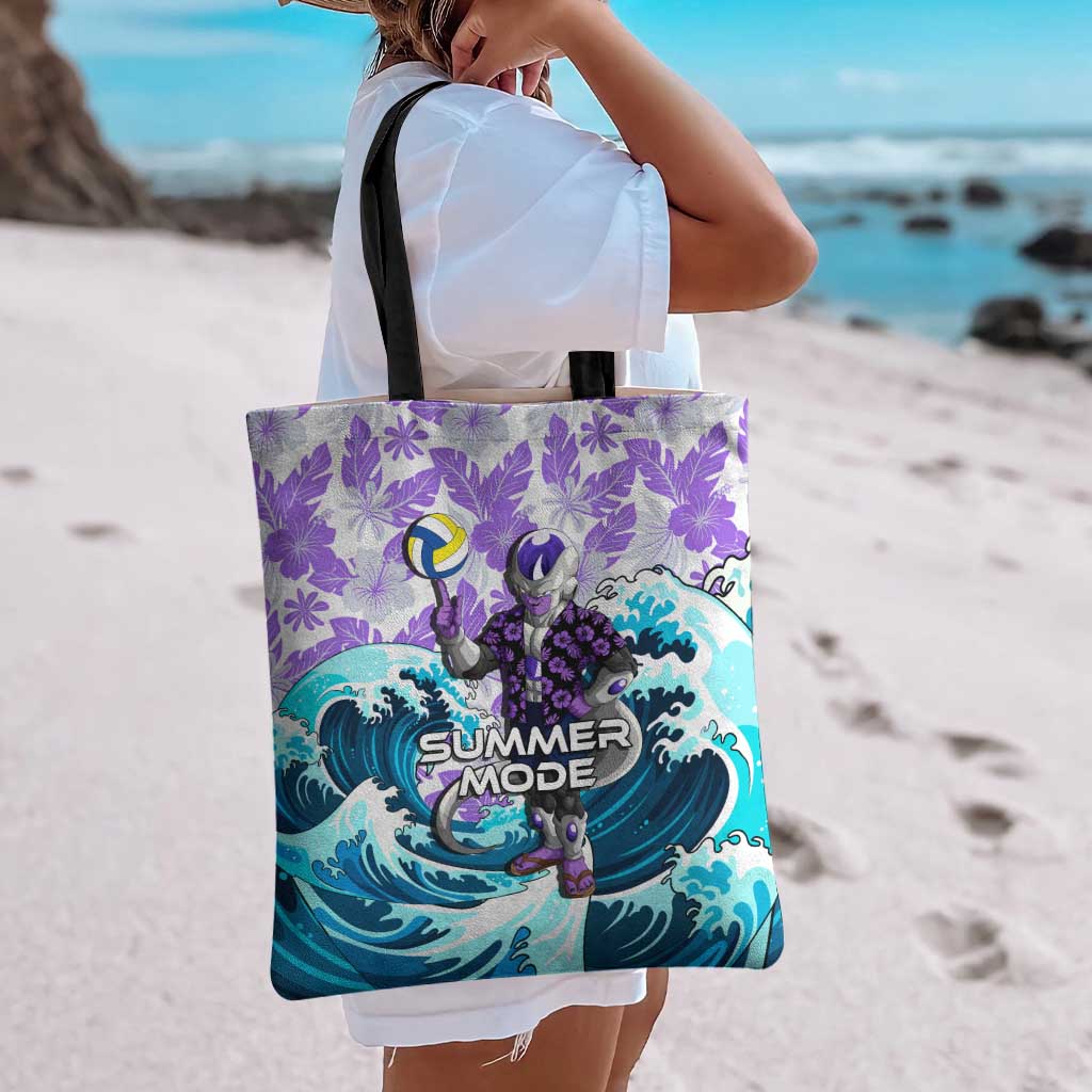 Frieza Dragon Ball Summer Theme Tote Bag with Volleyball Floral Shirt and Shenron Tropical Design - The Mazicc
