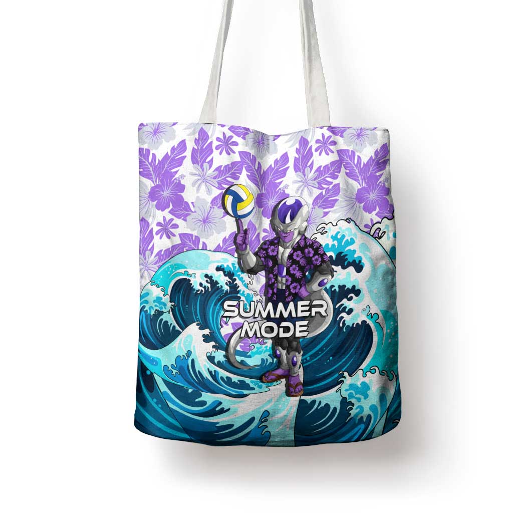 Frieza Dragon Ball Summer Theme Tote Bag with Volleyball Floral Shirt and Shenron Tropical Design - The Mazicc