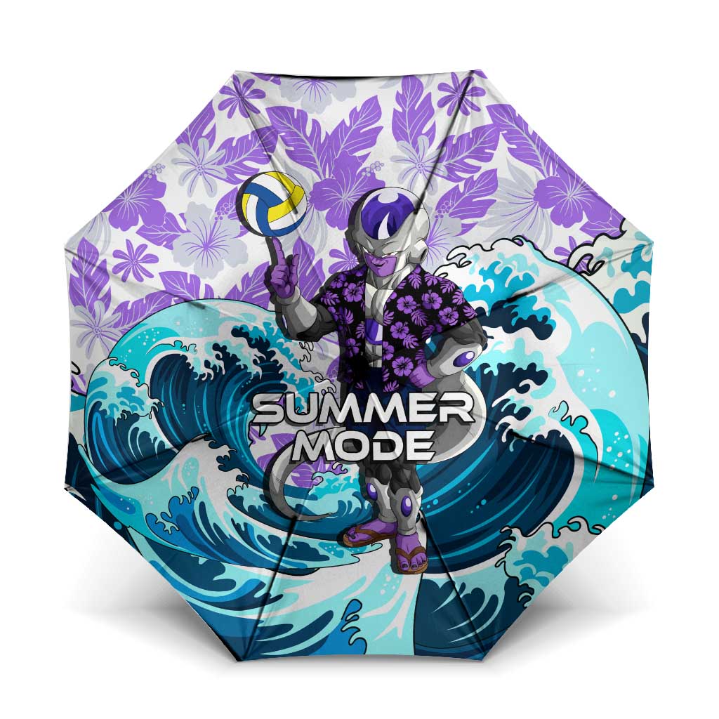 Frieza Dragon Ball Summer Theme Umbrella with Volleyball Floral Shirt and Shenron Tropical Design - The Mazicc
