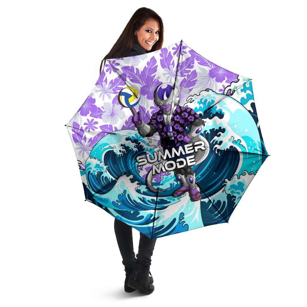 Frieza Dragon Ball Summer Theme Umbrella with Volleyball Floral Shirt and Shenron Tropical Design - The Mazicc
