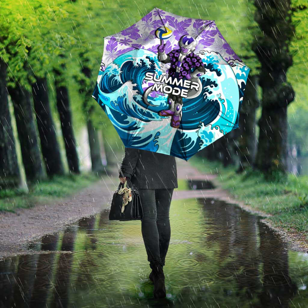 Frieza Dragon Ball Summer Theme Umbrella with Volleyball Floral Shirt and Shenron Tropical Design - The Mazicc