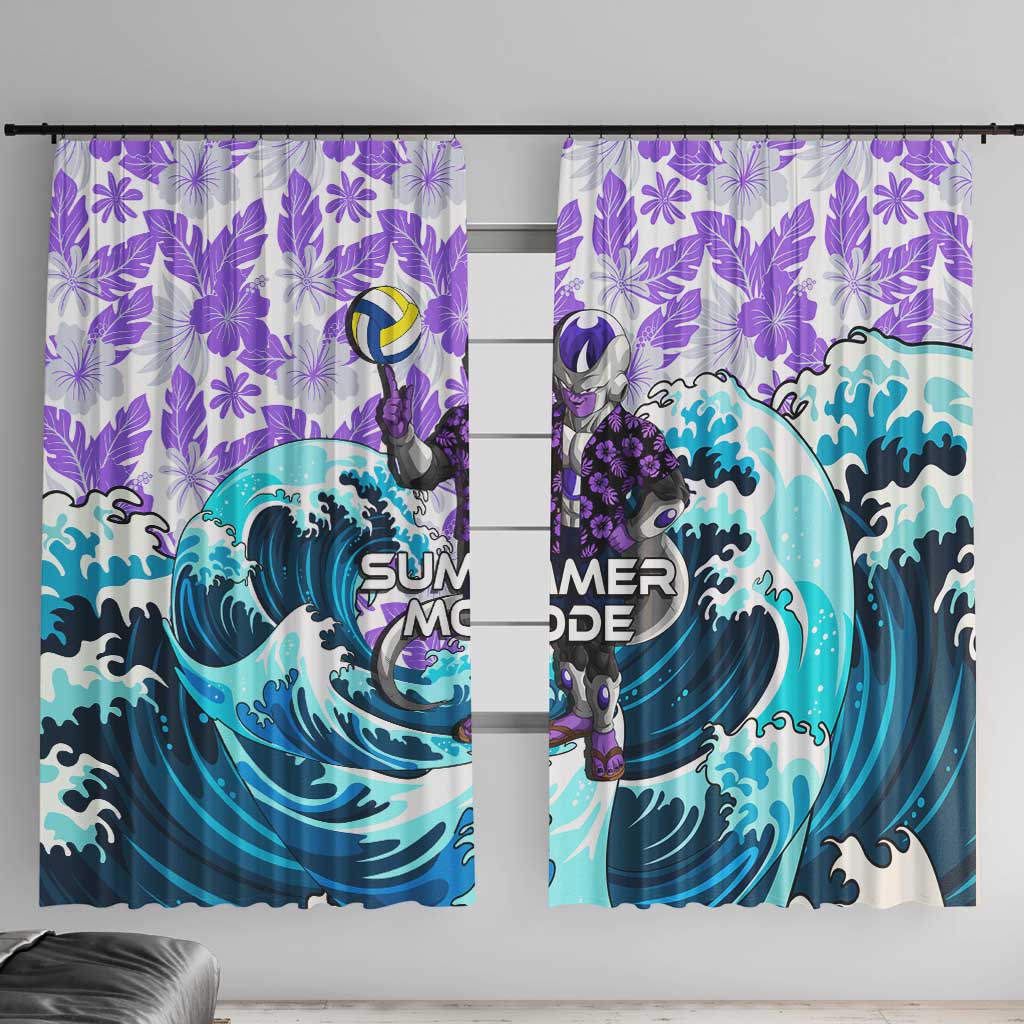 Frieza Dragon Ball Summer Theme Window Curtain with Volleyball Floral Shirt and Shenron Tropical Design - The Mazicc