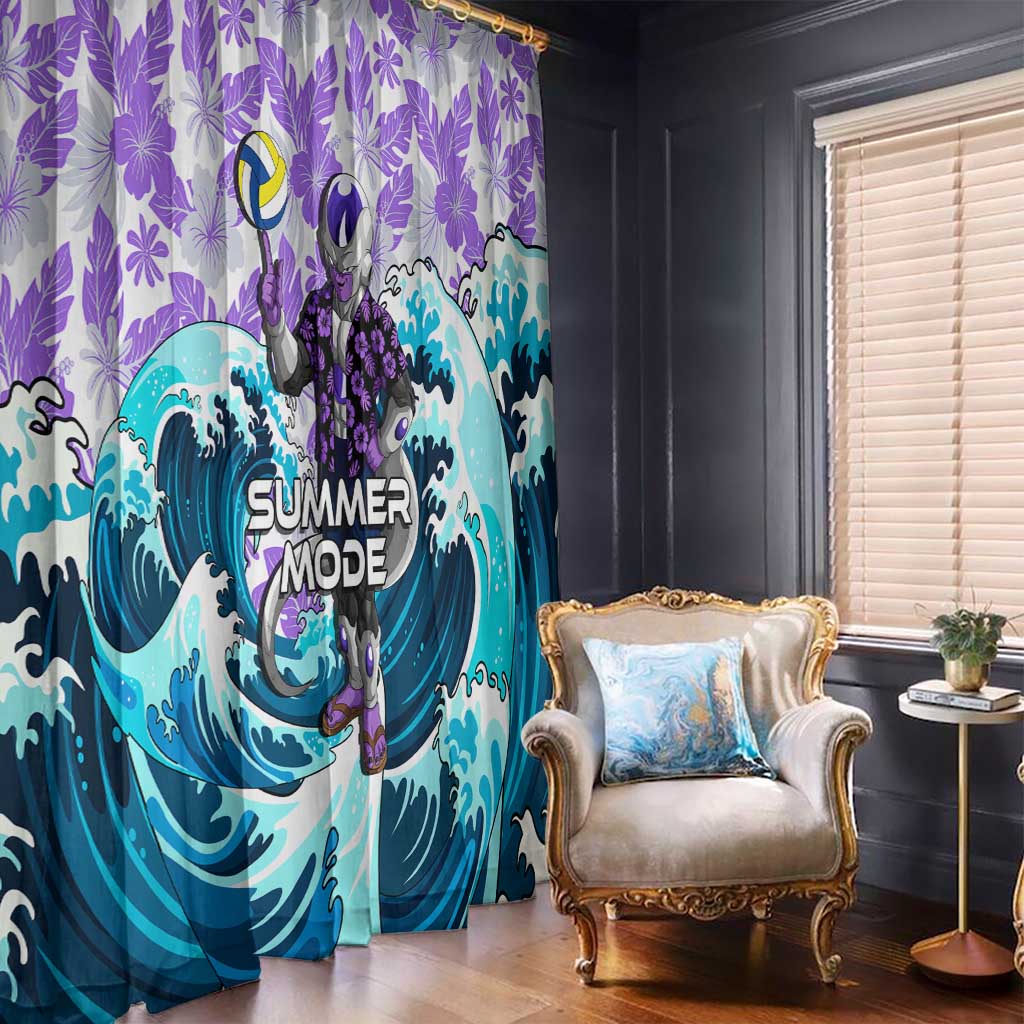 Frieza Dragon Ball Summer Theme Window Curtain with Volleyball Floral Shirt and Shenron Tropical Design - The Mazicc